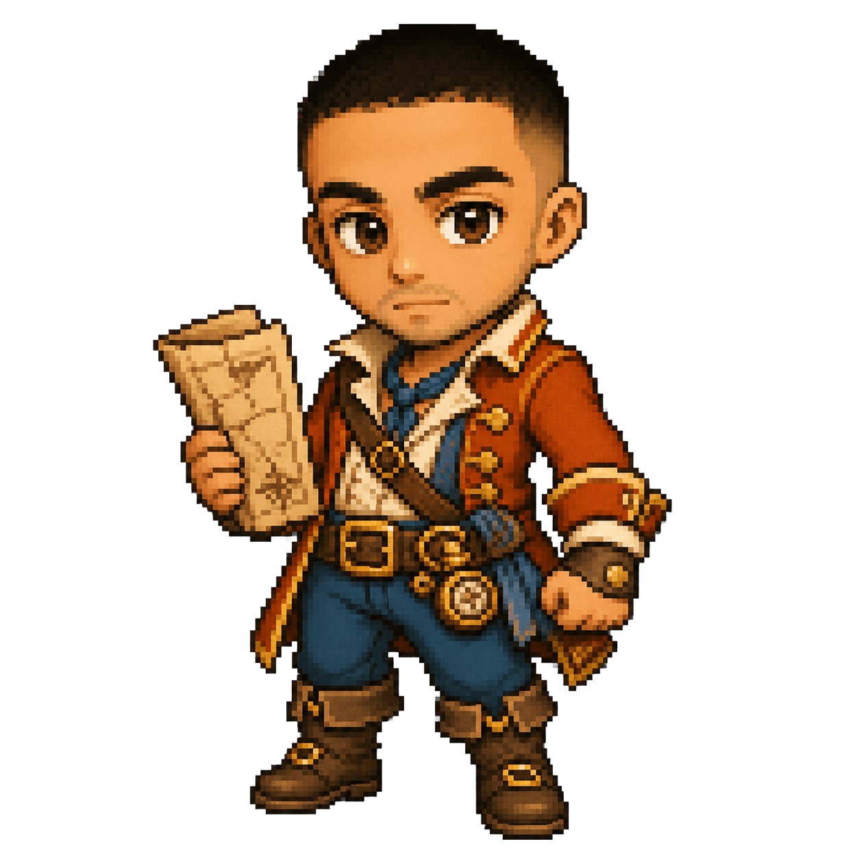 Julian as an 8-bit pirate